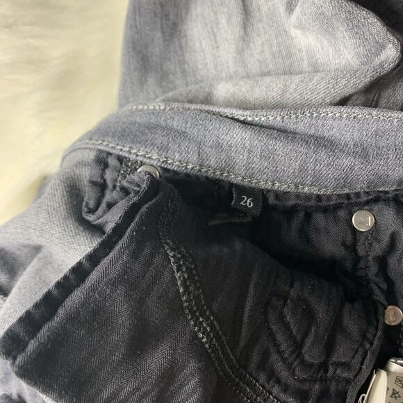 7 For all Mankind Josefina Button Fly Boyfriend Jeans Gray Wash Size 26 - Picture 15 of 15
